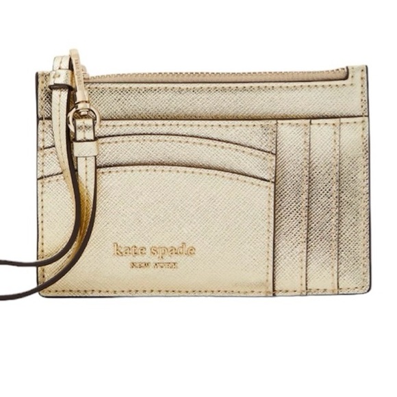 kate spade Accessories - NWT ♠️ Kate Spade Metallic Leather Card Wristlet